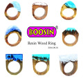 Fashion Jewelry Gold Silver Wedding Secret Wood Men′s Finger Ring
